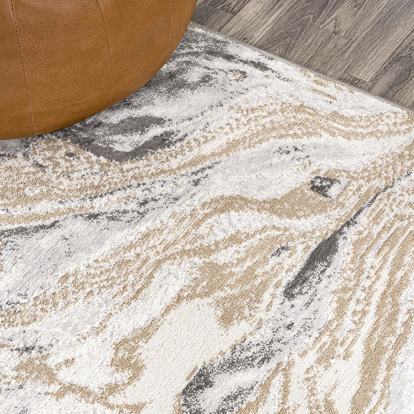 JONATHAN Y SOR203F-8 Swirl Marbled Abstract Indoor Area Rug, Casual, Contemporary, Transitional, Bedroom, Kitchen, Living Room, Easy-Cleaning, Non-Shedding, 8 X 10, Beige/Ivory