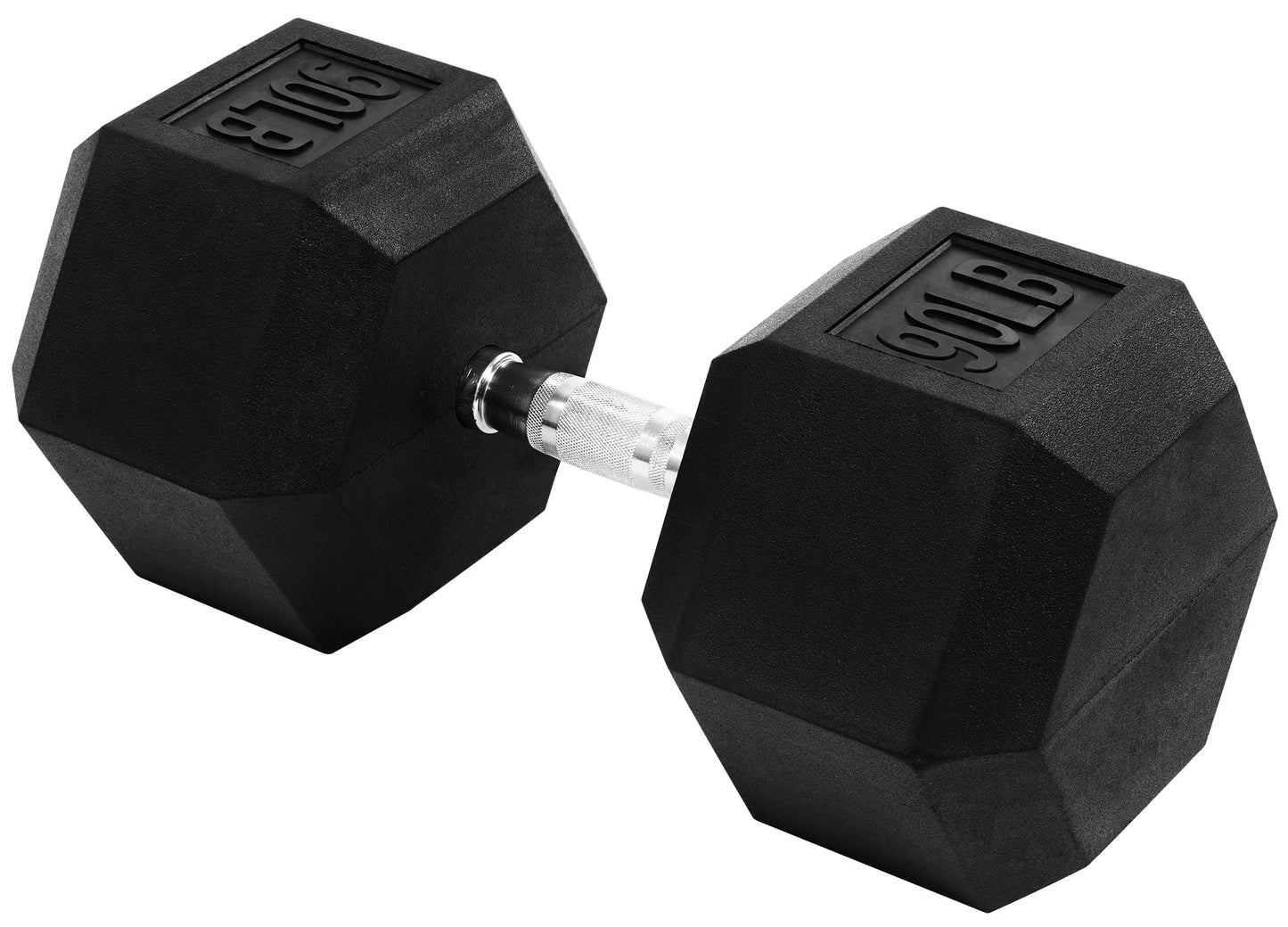 BalanceFrom Rubber Encased Hex Dumbbells, 35 lbs Pair, Black