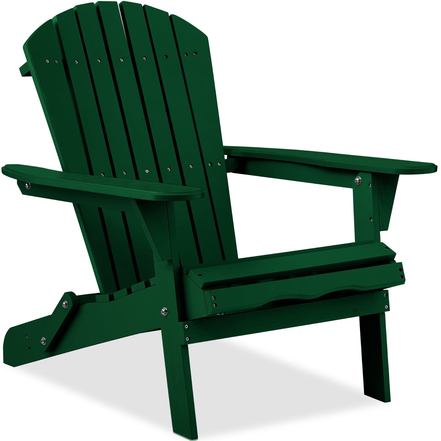 Best Choice Products Folding Adirondack Chair Outdoor, Wooden Accent Lounge Furniture w/ 350lb Capacity - Red
