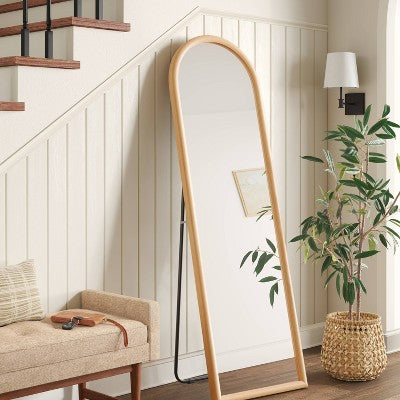 20" x 65" Arch Floor Mirror Natural - Threshold