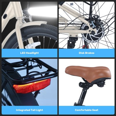 26" 350W Woman Mountain Electric Bike with 36V/13Ah Removable Battery