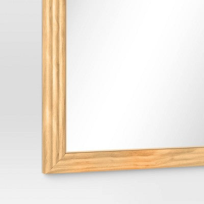 22" x 65" Fluted Arch Floor Mirror Light Natural - Threshold: Pine Frame, No Assembly Required