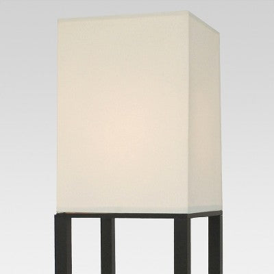 Shelf Floor Lamp Brown - Threshold: ETL Listed, Linen Shade, MDF Body, 62.5" Tall