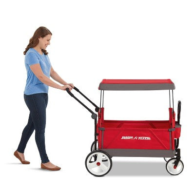 Radio Flyer Convertible Kid and Cargo Stroller Wagon with Canopy