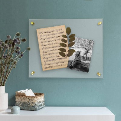 11" x 14" Acrylic Frame Clear - Threshold™: Modern Wall Mount, Brass Hardware