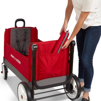 Radio Flyer Convertible Kid and Cargo Stroller Wagon with Canopy