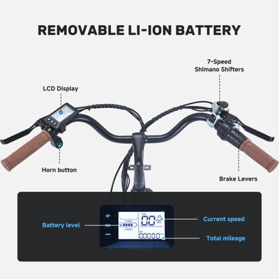 26" 350W Woman Mountain Electric Bike with 36V/13Ah Removable Battery
