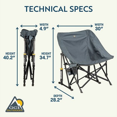 GCI Outdoor Pod Rocker Foldable Rocking Camp Chair - Charcoal