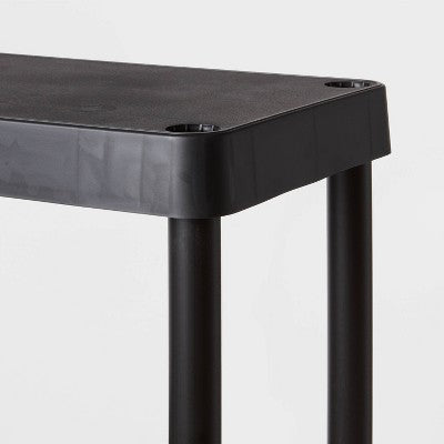 4 Tier Plastic Shelf Unit Black - Brightroom™: Utility Storage Shelves, 55.8" Height, 70 lbs Capacity, Freestanding