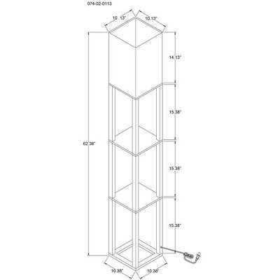 Shelf Floor Lamp Brown - Threshold: ETL Listed, Linen Shade, MDF Body, 62.5" Tall