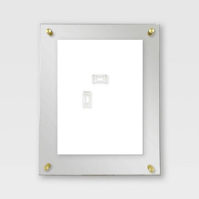 11" x 14" Acrylic Frame Clear - Threshold™: Modern Wall Mount, Brass Hardware
