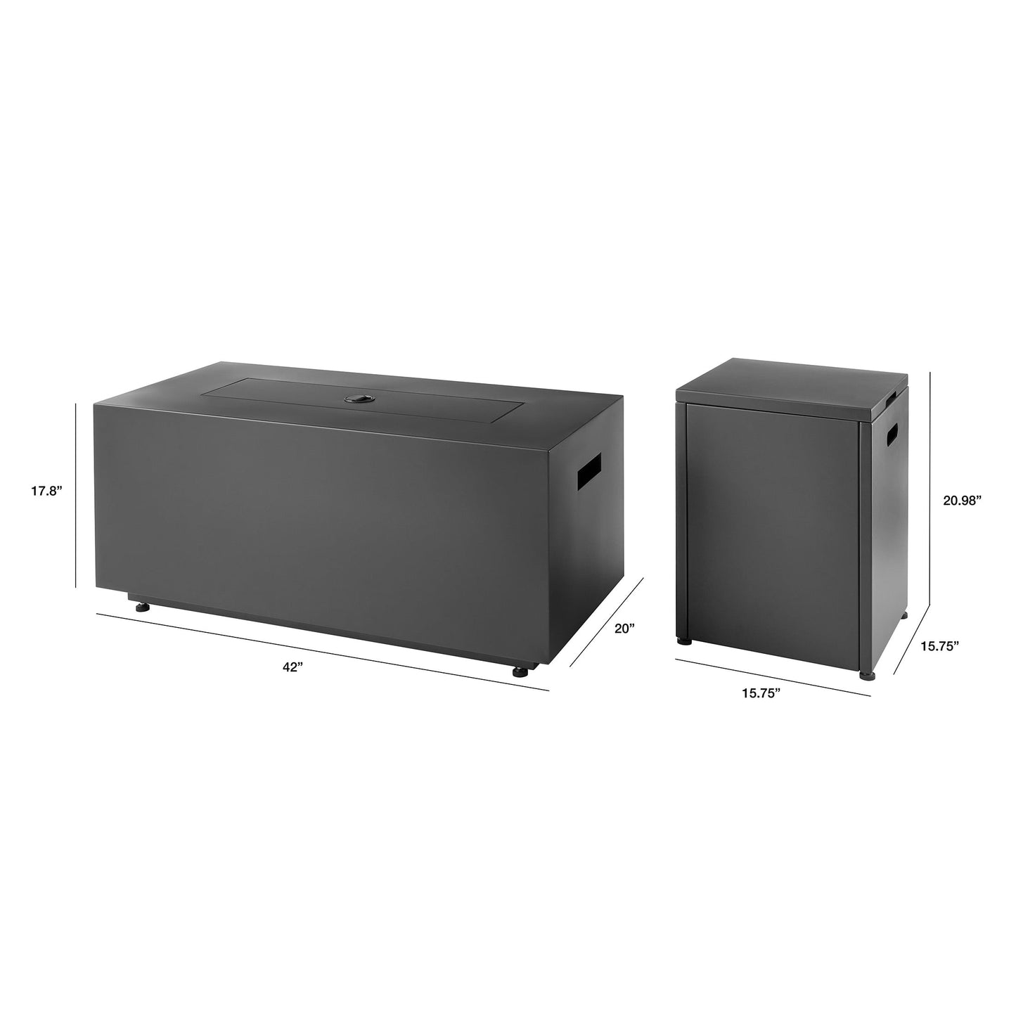 Mainstays Modern Steel Fire Pit Table with Tank Hideaway and Cover, Matte Black