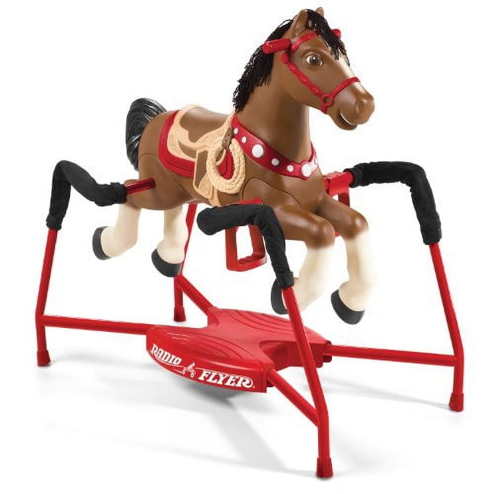 Radio Flyer Blaze Interactive Riding Horse, Brown Ride-on Pony for Kids 2-6 Years, Realistic Sounds