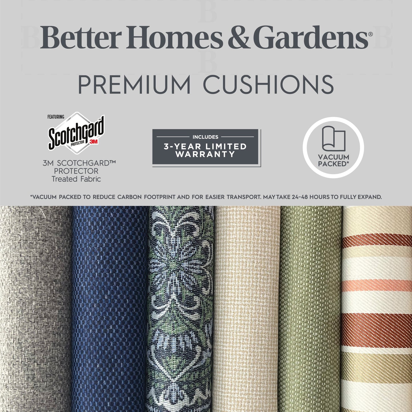Better Homes & Gardens 20" x 20" Premium Green Outdoor Dining Chair Cushion