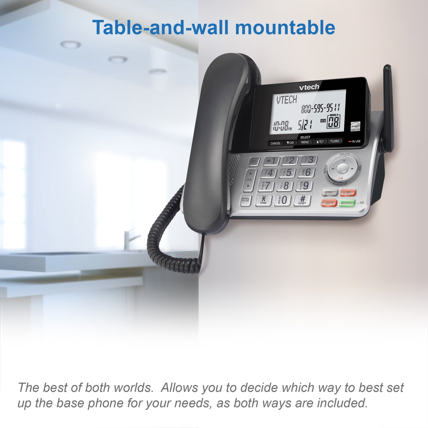 VTech CS5249 Corded/Cordless Answering System with Extended Range
