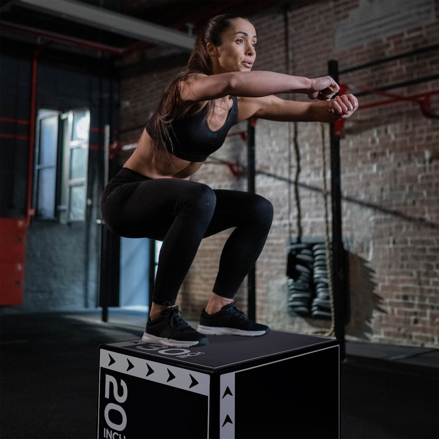 Fitvids 3-in-1 Rotatable Plyometric Jump Box, Jumping Exercise Trainer with Anti Slip Surface & High Density Foam, Fitness Training, Easy to Clean, 16’’ × 20’’ × 24’’, Multi-Color