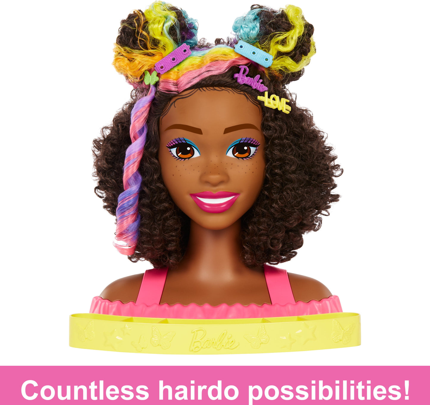 Barbie Deluxe Styling Head with Color Reveal Accessories and Curly Brown Rainbow Hair