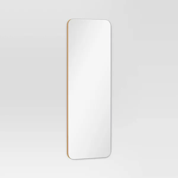 20" x 60" Infinity Full Length Mirror Brass - Threshold™: Modern Leaning, Wall Mountable