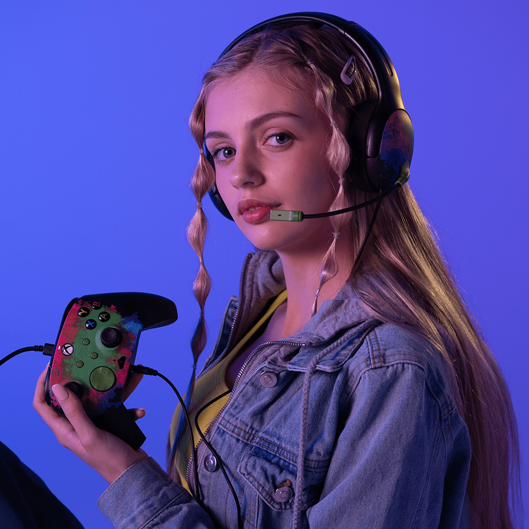 PDP Space Dust Bundle Pack: REMATCH GLOW Advanced Wired Controller & AIRLITE GLOW Wired Headset For Xbox Series X|S, Xbox One, & Windows 10/11 PC