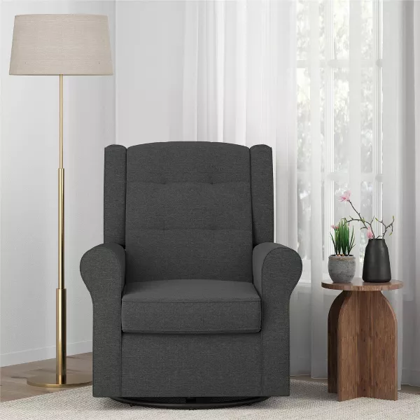Baby Relax Eden Nursery Tufted Wingback Gliding Chair - Gray