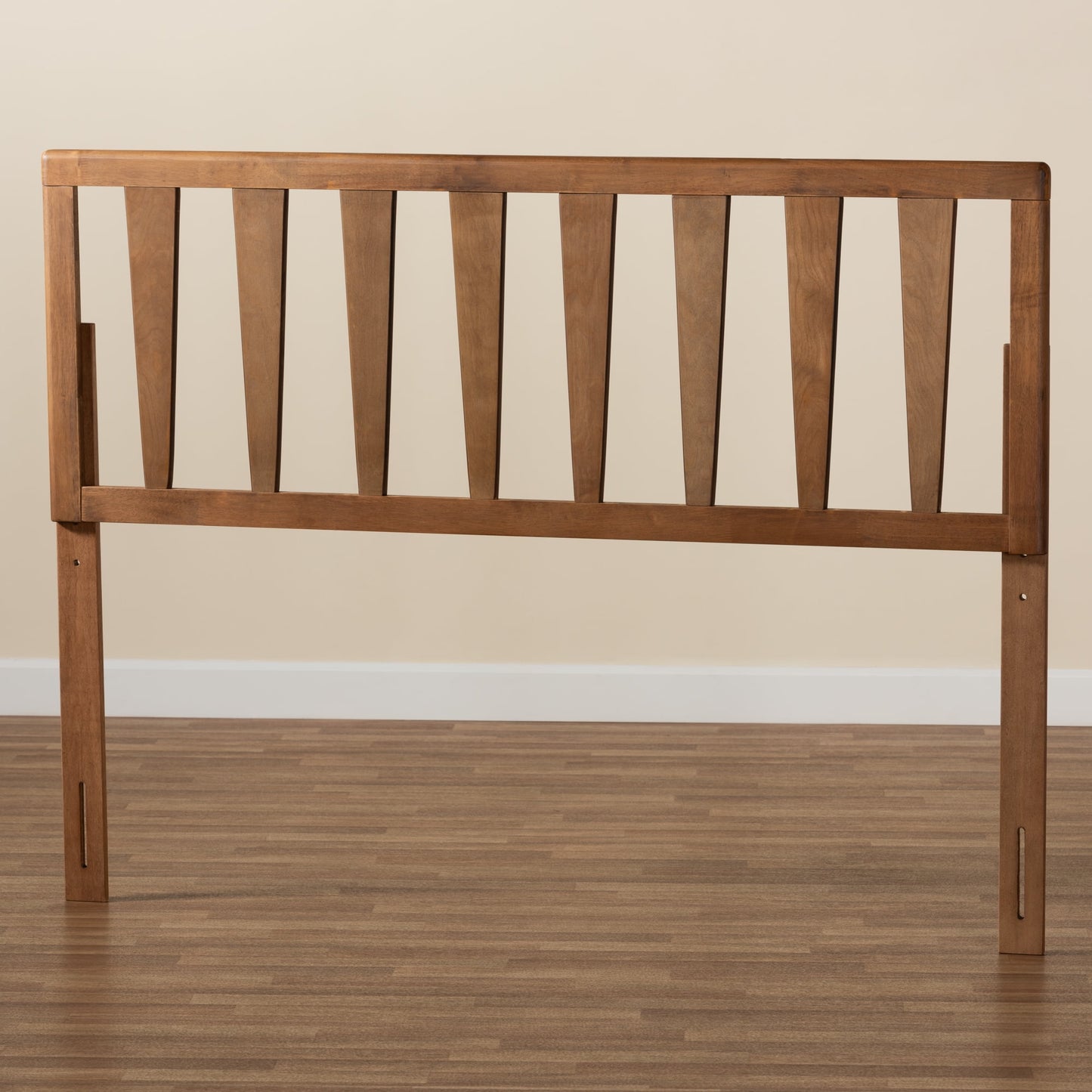 Baxton Studio Duncan Contemporary/Modern Slat Back Support Engineered Wood Headboard, Queen, Ash Walnut