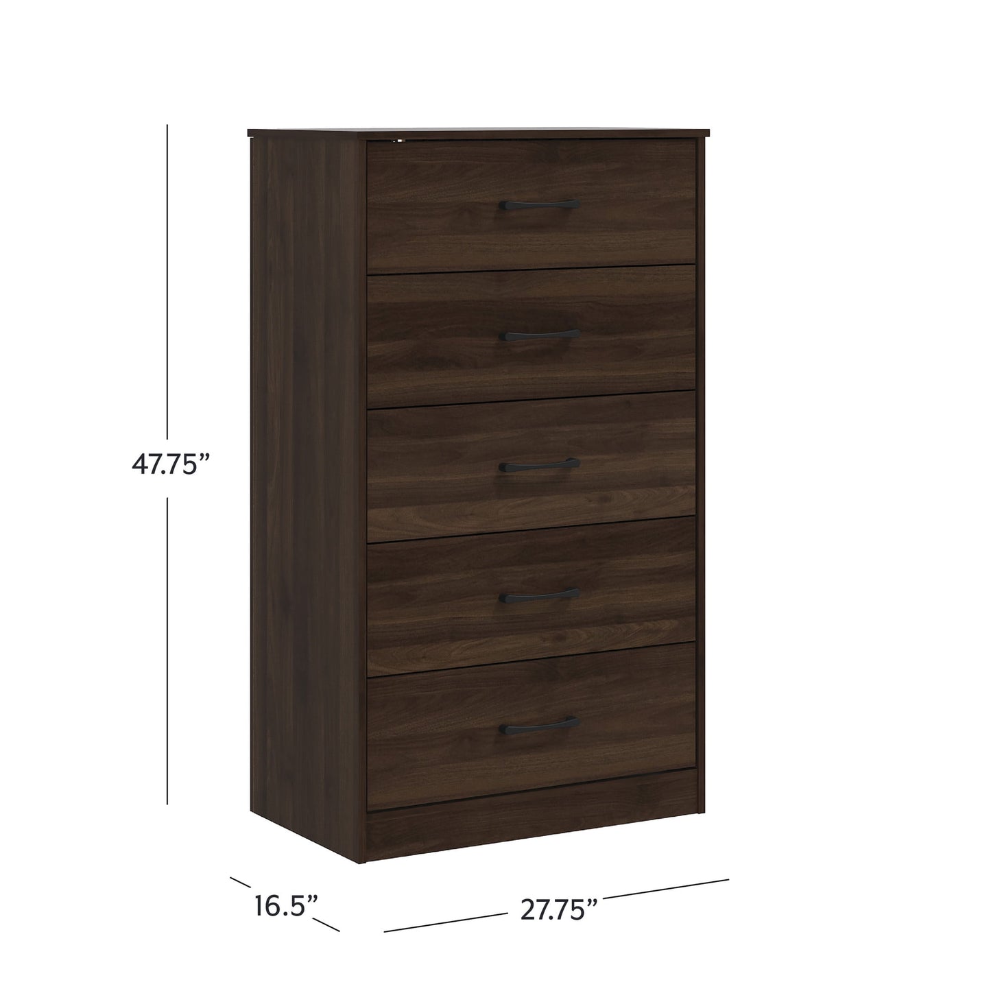 Mainstays Ardent 5 Drawer Dresser, Dark Walnut