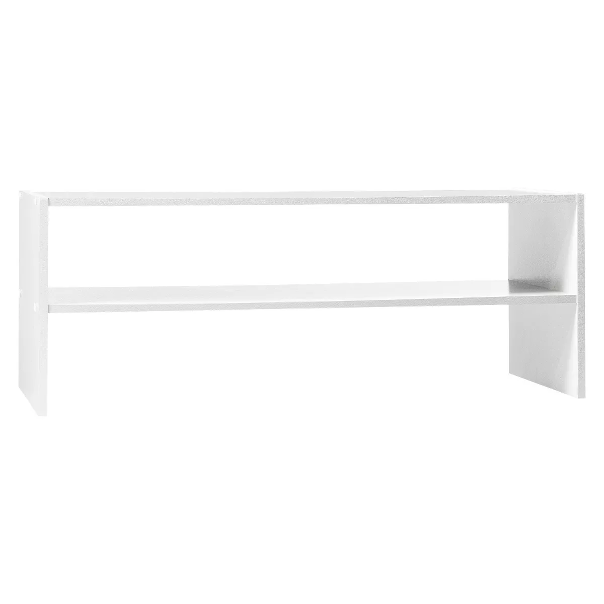 31" Stackable Shelf White - Room Essentials: Freestanding Shoe Organizer, Holds 8 Pairs, Wood Frame