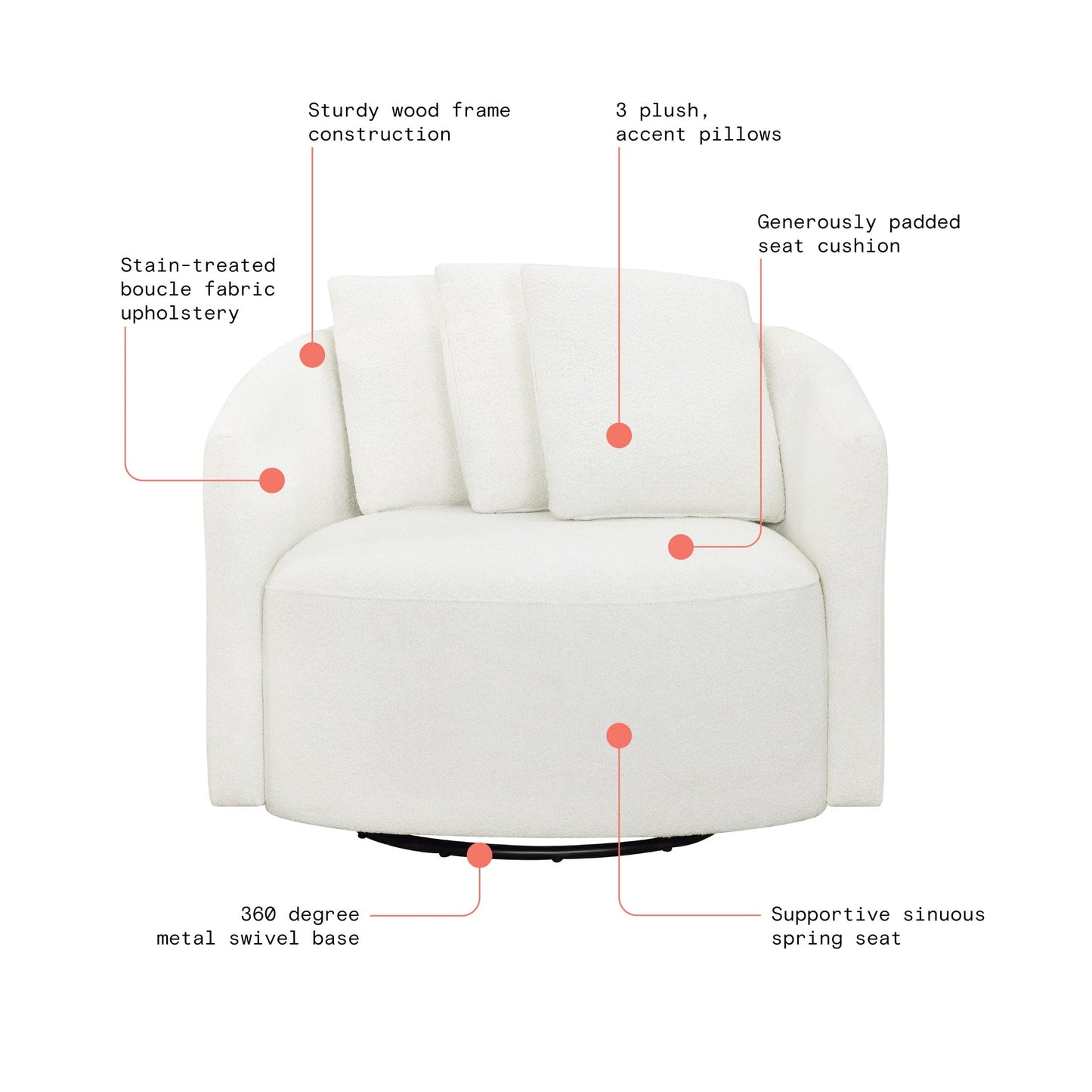 Beautiful Drew Chair by Drew Barrymore, Cream Boucle
