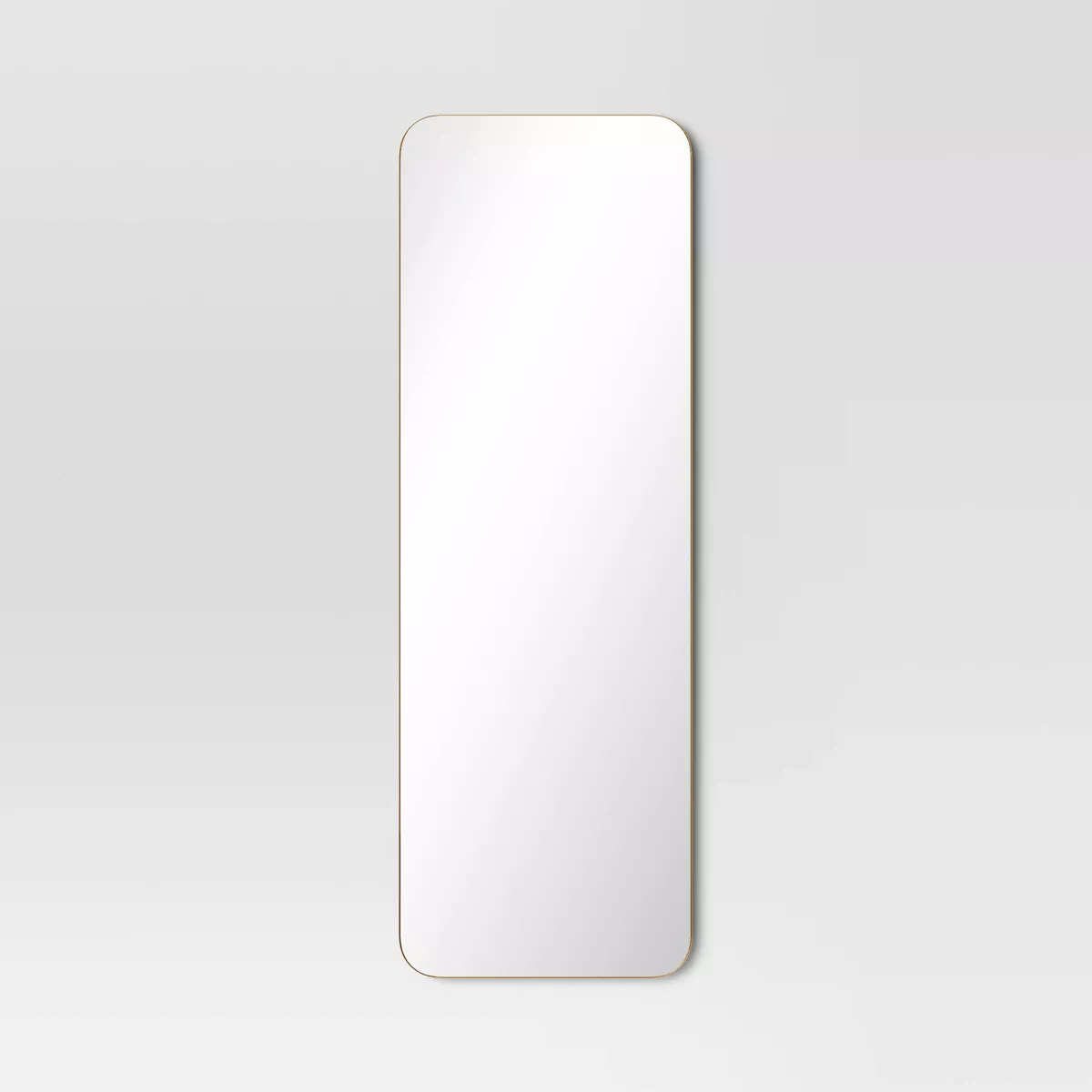 20" x 60" Infinity Full Length Mirror Brass - Threshold™: Modern Leaning, Wall Mountable
