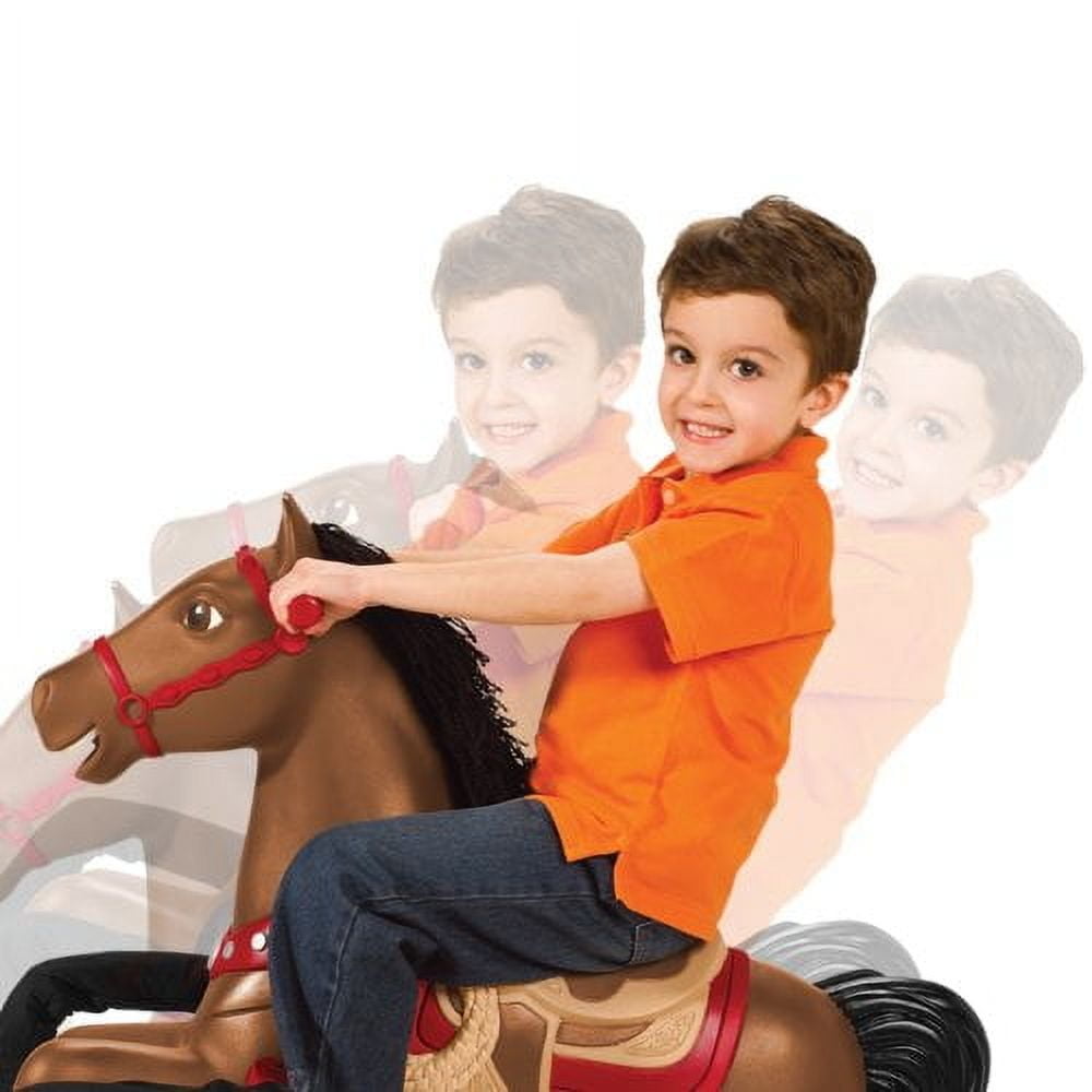 Radio Flyer Blaze Interactive Riding Horse, Brown Ride-on Pony for Kids 2-6 Years, Realistic Sounds