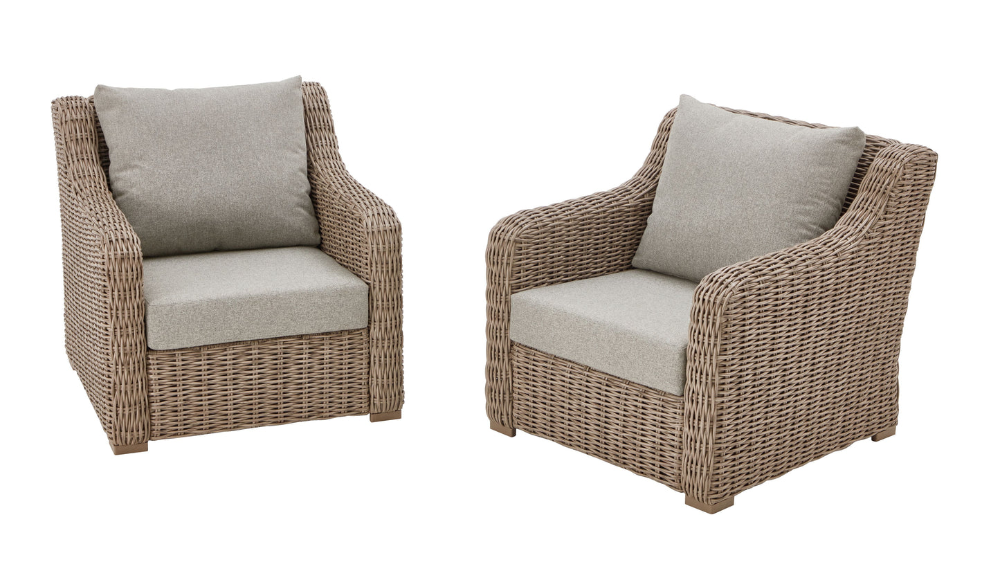 Better Homes & Gardens Bellamy 2-Pack Outdoor Wicker Club Lounge Chairs Gray Cushions with Patio Cover