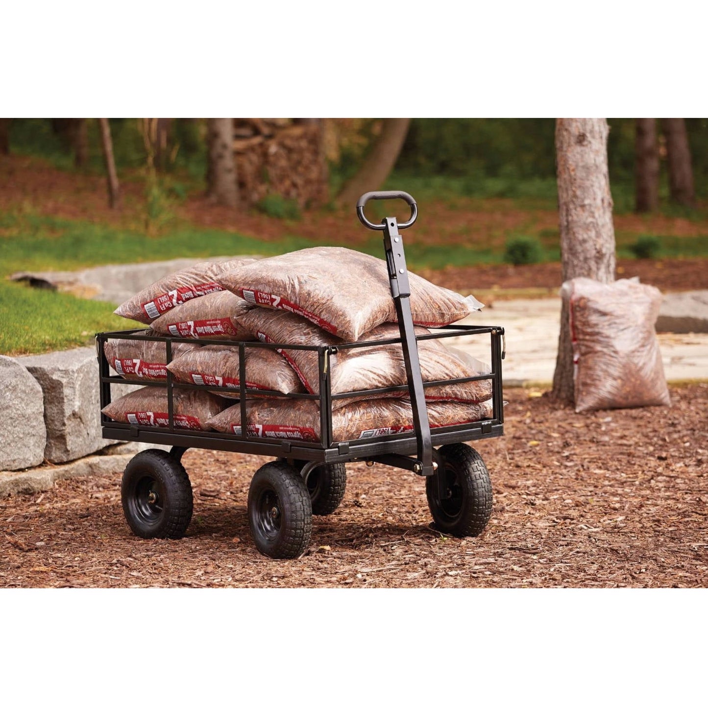 Gorilla Carts 1200-lb. Heavy-Duty Steel Utility Wagon, 9 Cu Ft, 46 in. x 30 in. Steel Mesh Bed