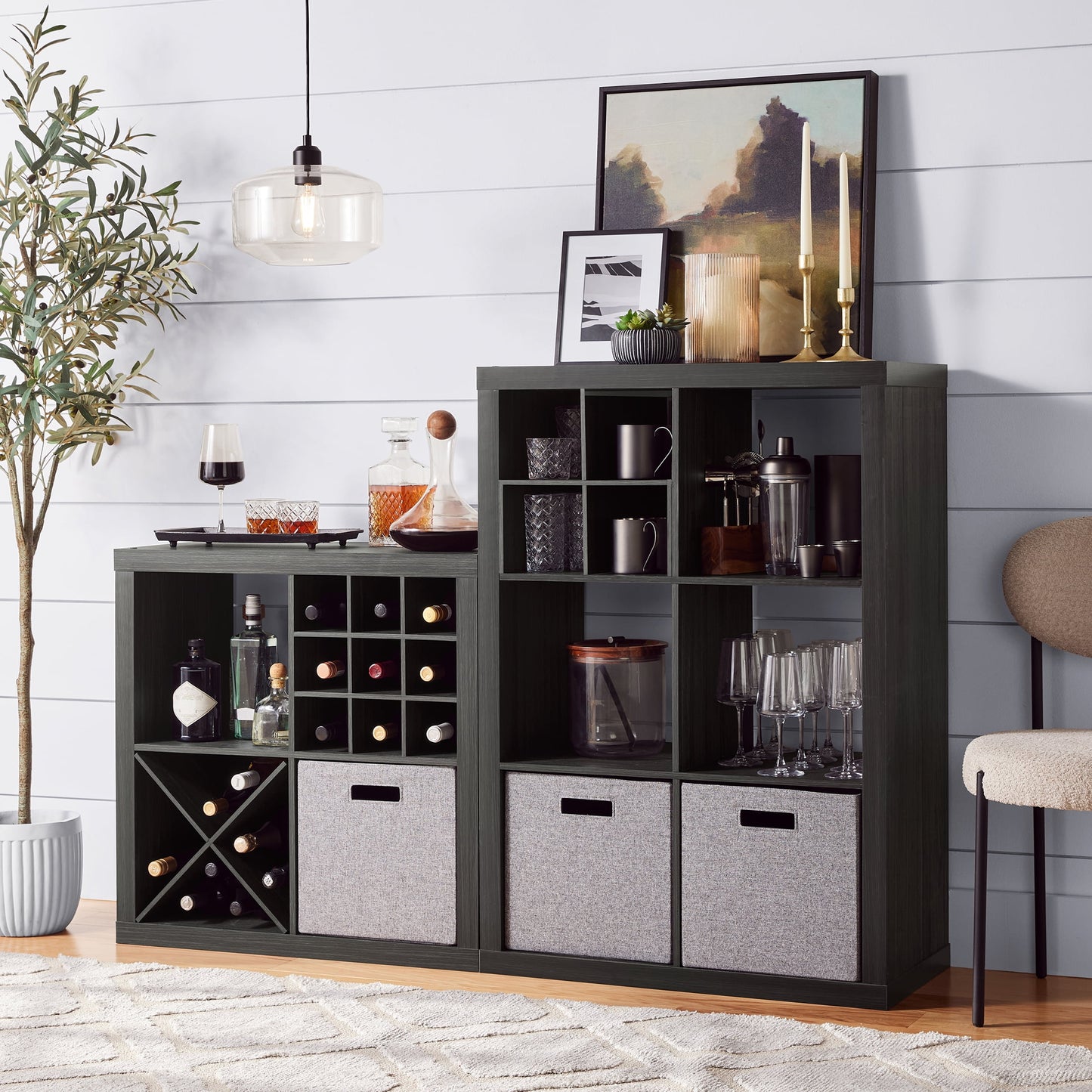 Better Homes & Gardens 4-Cube Storage Organizer, Charcoal