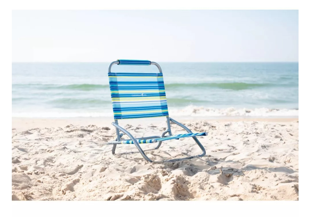 Caribbean Joe Low Steel Outdoor Portable Beach Chair