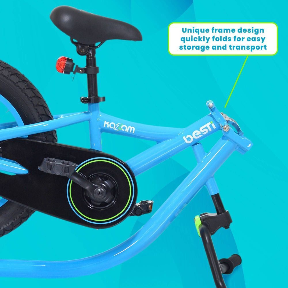Kazam Besti Bike Link Trailer Folding Frame LED Safety Light Blue