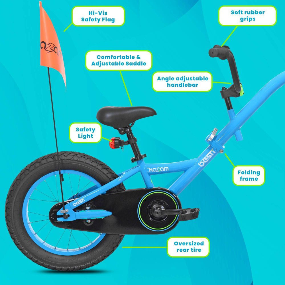 Kazam Besti Bike Link Trailer Folding Frame LED Safety Light Blue