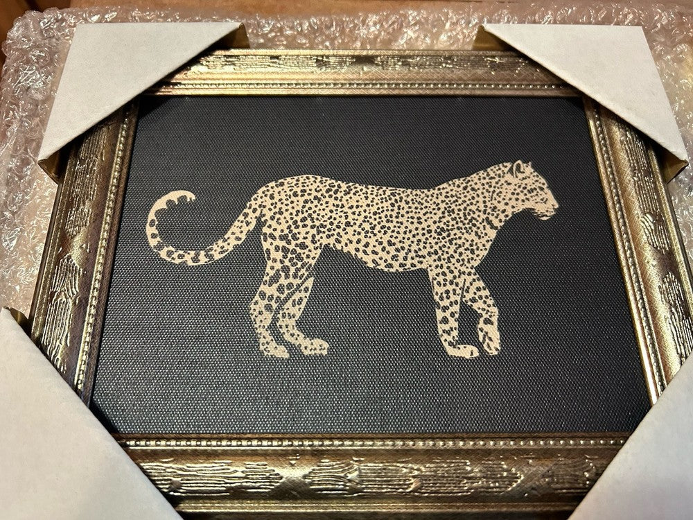 10 x 8 CHEETAH Framed Wall Art Canvas STUDIO MCGEE Target THRESHOLD Gold Animal