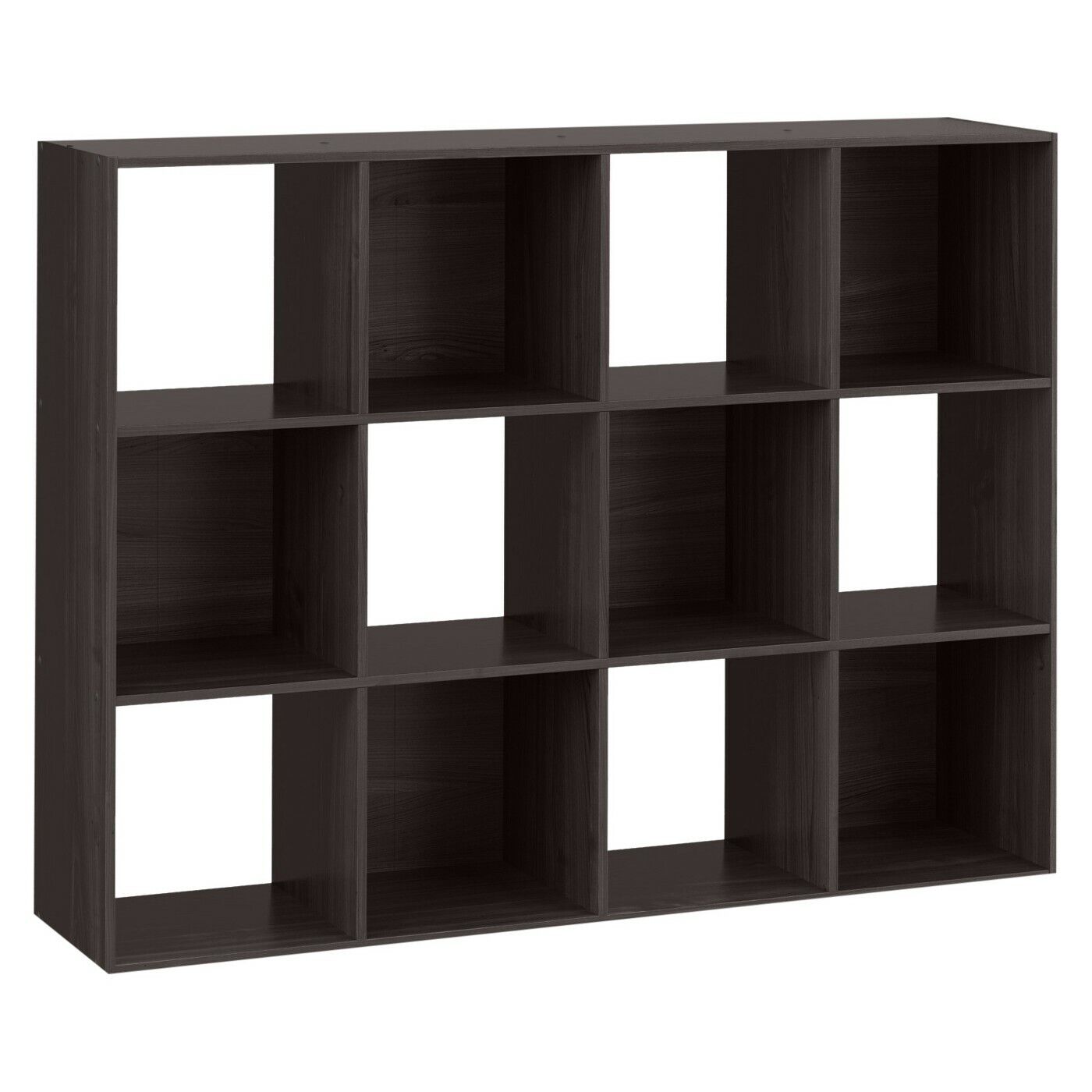 11" 12 Cube Organizer Shelf Espresso Brown - Room Essentials: Decorative Bookshelf, Storage Cubbies, 4 Shelves