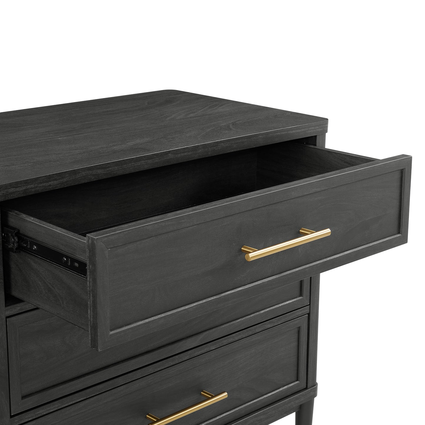 Better Homes & Gardens Oaklee 3 Drawer Nightstand with USB, Charcoal