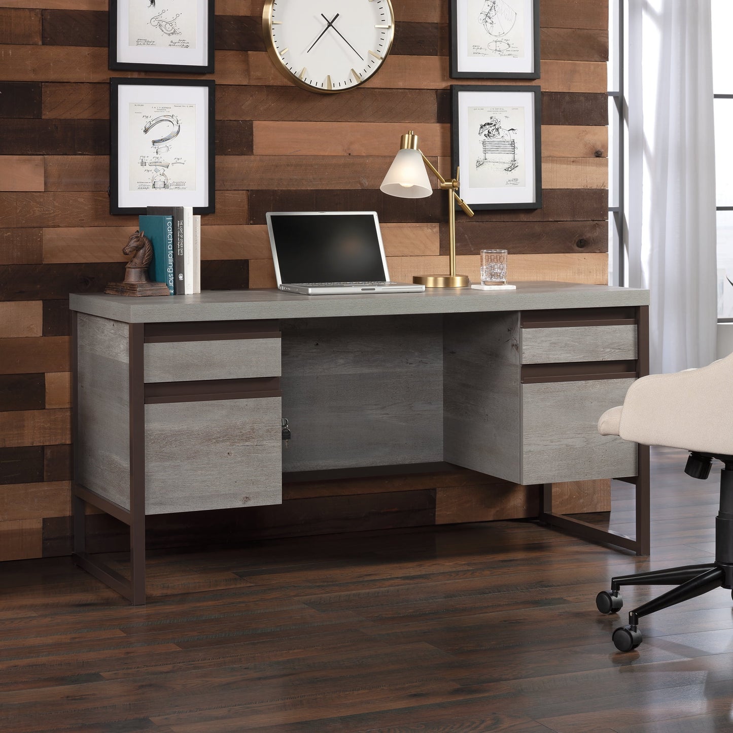 Sauder Manhattan Gate Computer Desk, Mystic Oak Finish