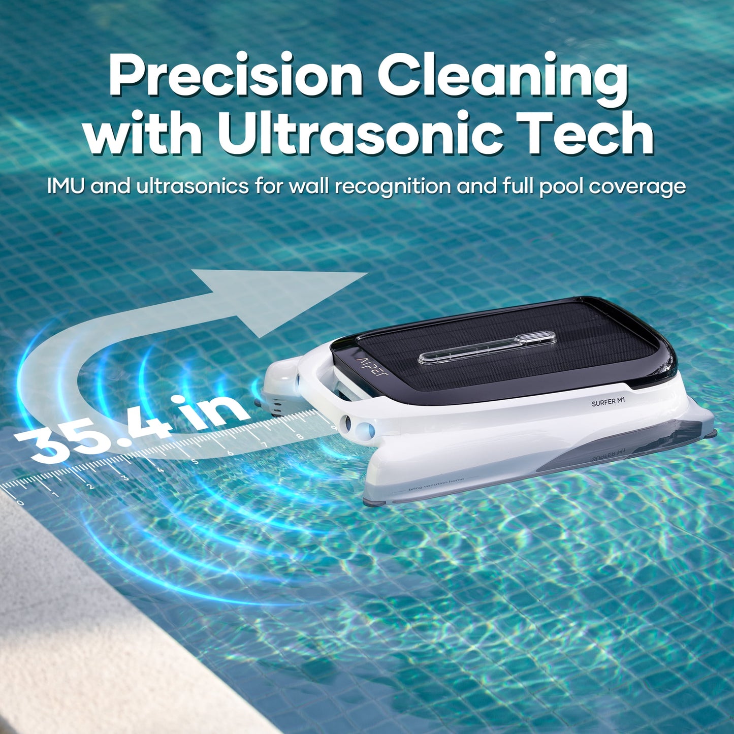 Aiper Surfer M1 Automatic Pool Skimmer Robotic Surface Cleaner with App Control & Solar Powered