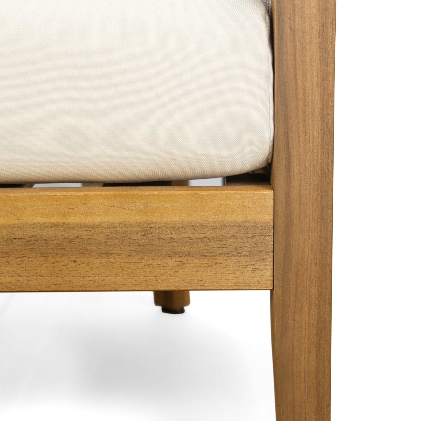 Thorneas Outdoor Patio Club Chairs, Acacia Wood, Rope Weave, Beige + Teak