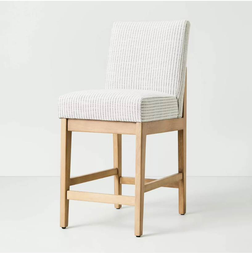 Upholstered Natural Wood Slipper Counter Stool Natural/Cream - Hearth & Hand with Magnolia