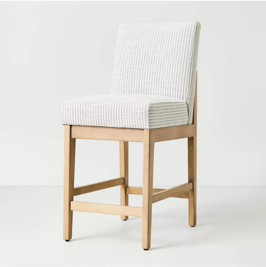 Upholstered Natural Wood Slipper Counter Stool Natural/Cream - Hearth & Hand with Magnolia