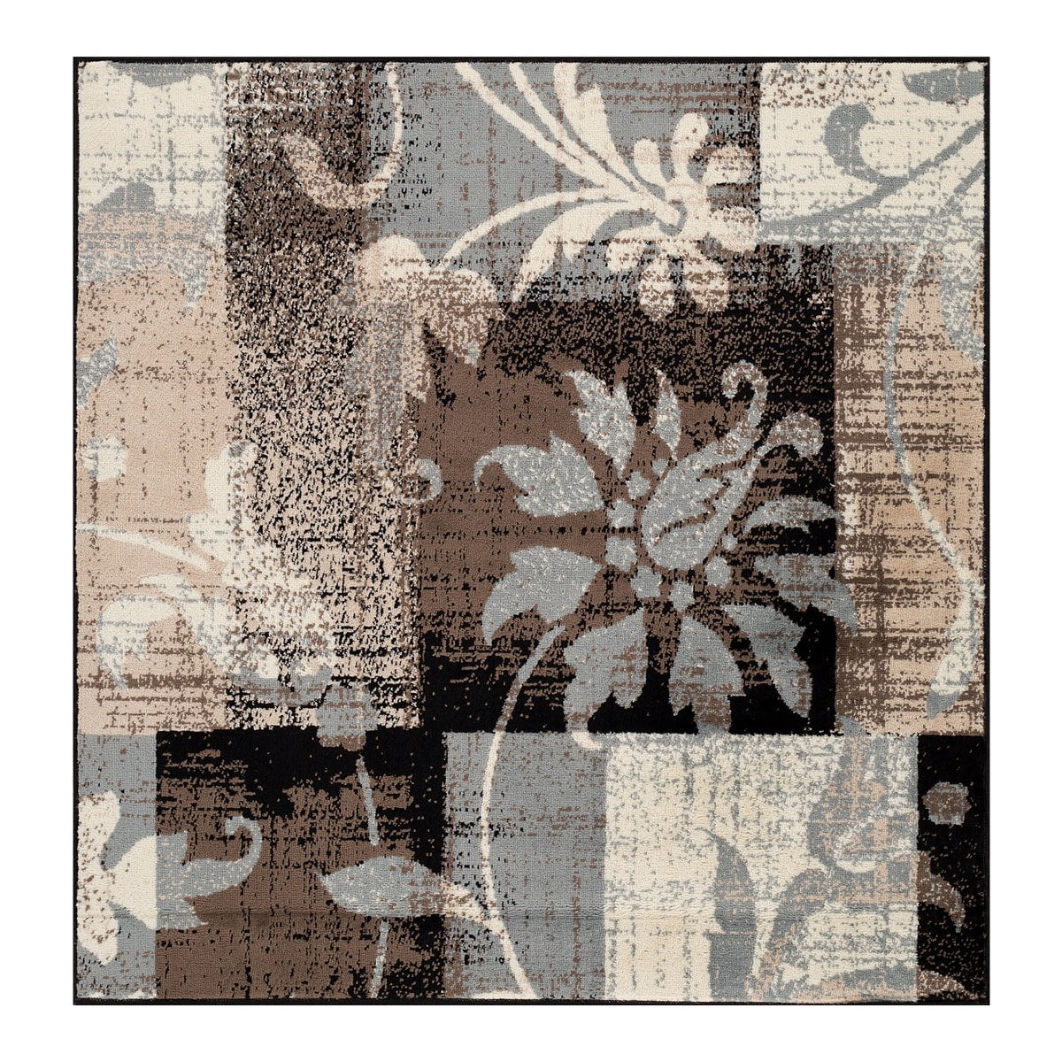 Superior Pastiche Floral Indoor Area Rug, 5' x 5' Square, Beige