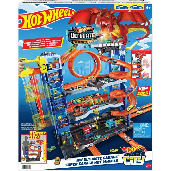 Hot Wheels City Ultimate Garage Playset: Plastic Toy Vehicle Set, Includes Car, Non-Powered, Adult Assembly Required, Ages 4+