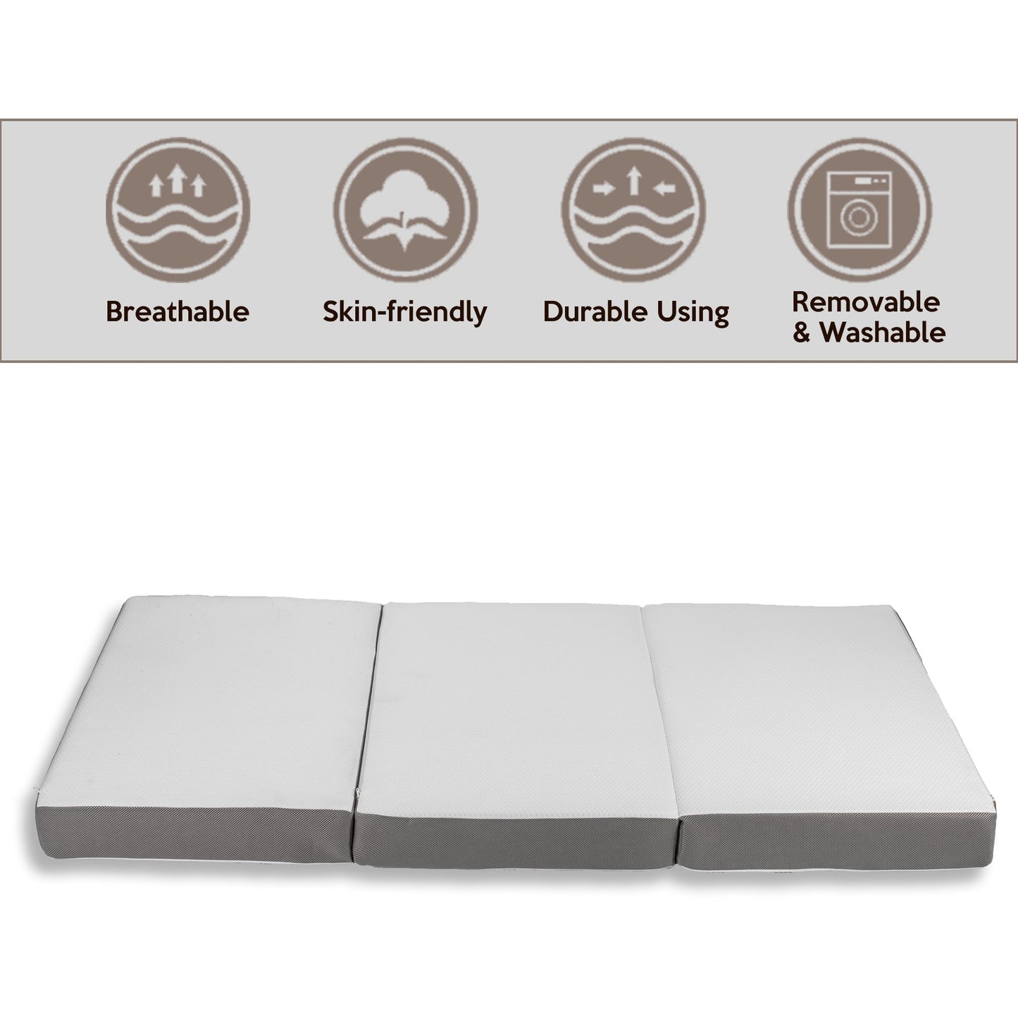 Continental Sleep By Sunset, 3” Memory Foam Tri-fold Mattress, Good for Kids and Adult, Twin.