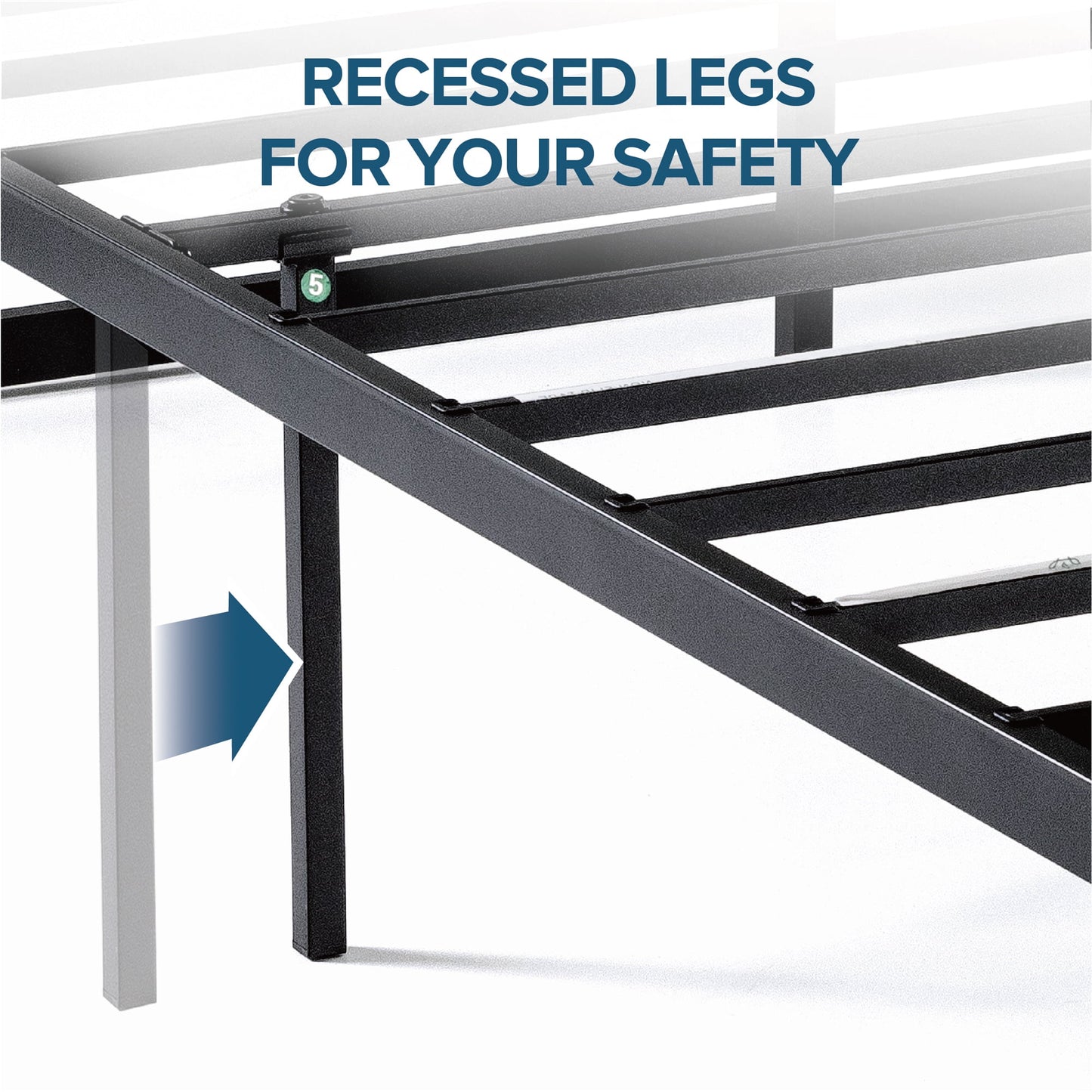 Zinus Abel 14" Metal Bed Frame with Steel Slat Support Full