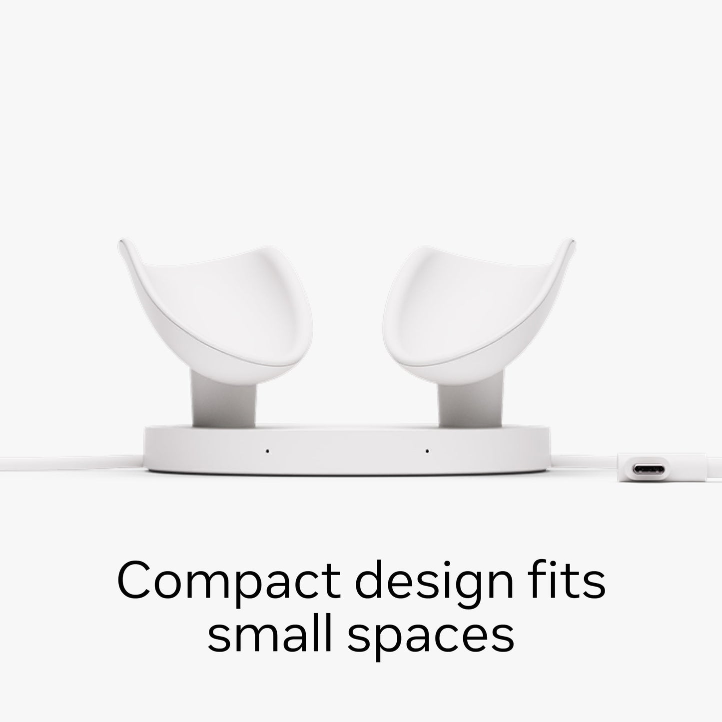Meta Quest Compact Charging Dock — Works with Meta Quest 3/3S — Extended Headset Charging Cable  — Wireless Charging for Touch Plus Controllers