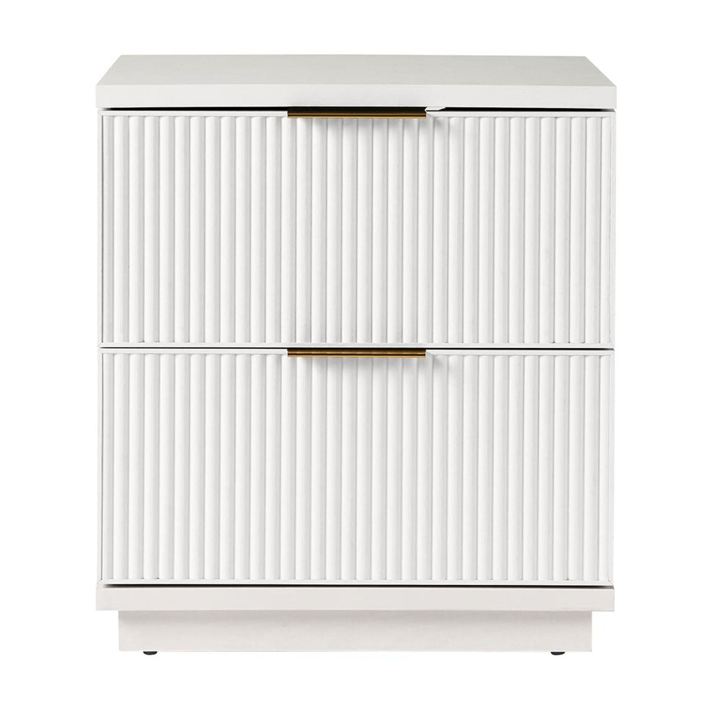 Better Homes & Gardens Lillian Fluted 2-Drawer Nightstand with USB, White Finish